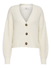 Белый - ONLY Button Down Ribbed Knitted Cardigan - Изображение 7 из 8