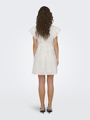 ONLY White Lace Mini Dress with Frill Sleeve - Image 2 of 4