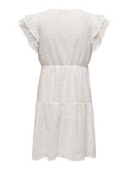 ONLY White Lace Mini Dress with Frill Sleeve - Image 4 of 4