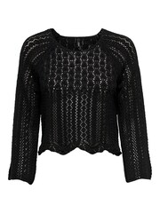ONLY Black Cropped Crochet Knitted Jumper - Image 4 of 5