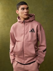 adidas Red Z.N.E Full Zip Hooded Track Jacket - Image 1 of 7