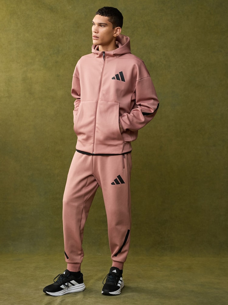 adidas Red Z.N.E Full Zip Hooded Track Jacket - Image 3 of 7