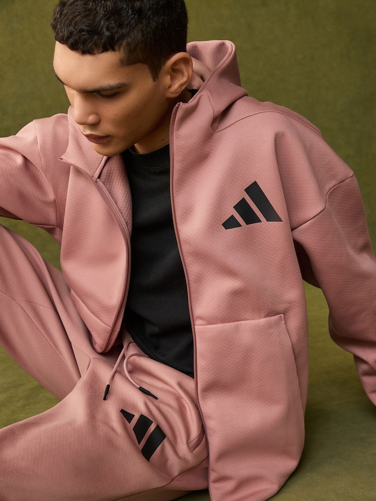adidas Red Z.N.E Full Zip Hooded Track Jacket - Image 5 of 7