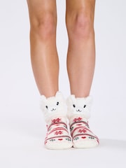 Loungeable White Cat 3D Fairlaise Socks - Image 1 of 4