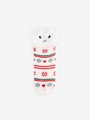 Loungeable White Cat 3D Fairlaise Socks - Image 4 of 4