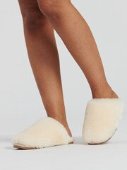 Loungeable Cream Boxed Real Sheepskin Fluffy Mules - Image 3 of 5