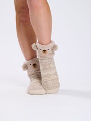 Loungeable Brown Teddy 3D Fairlaise Socks - Image 3 of 5