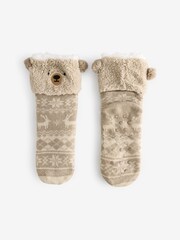 Loungeable Brown Teddy 3D Fairlaise Socks - Image 5 of 5