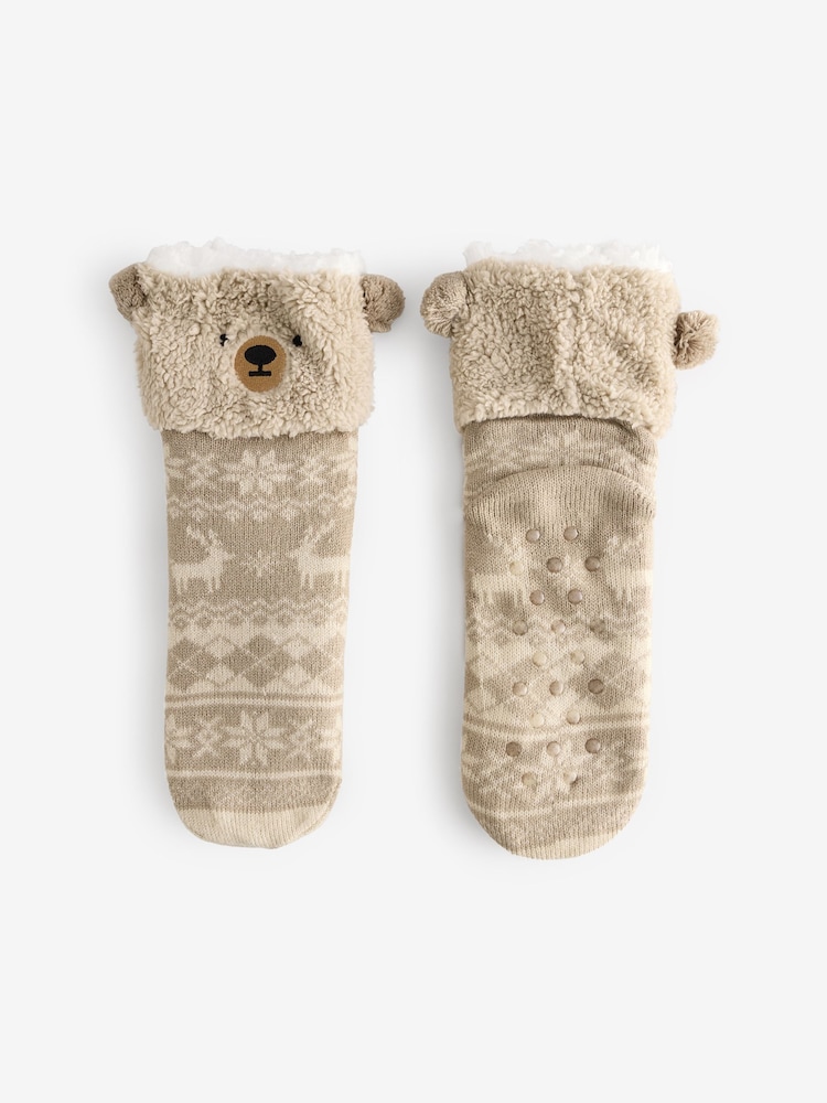 Loungeable Brown Teddy 3D Fairlaise Socks - Image 5 of 5