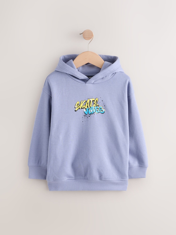 Imprimé à dos violet lilas - Sweat à capuche croisé imprimé graphique pour grands garçons (3-16ans) - Image 5 of 8