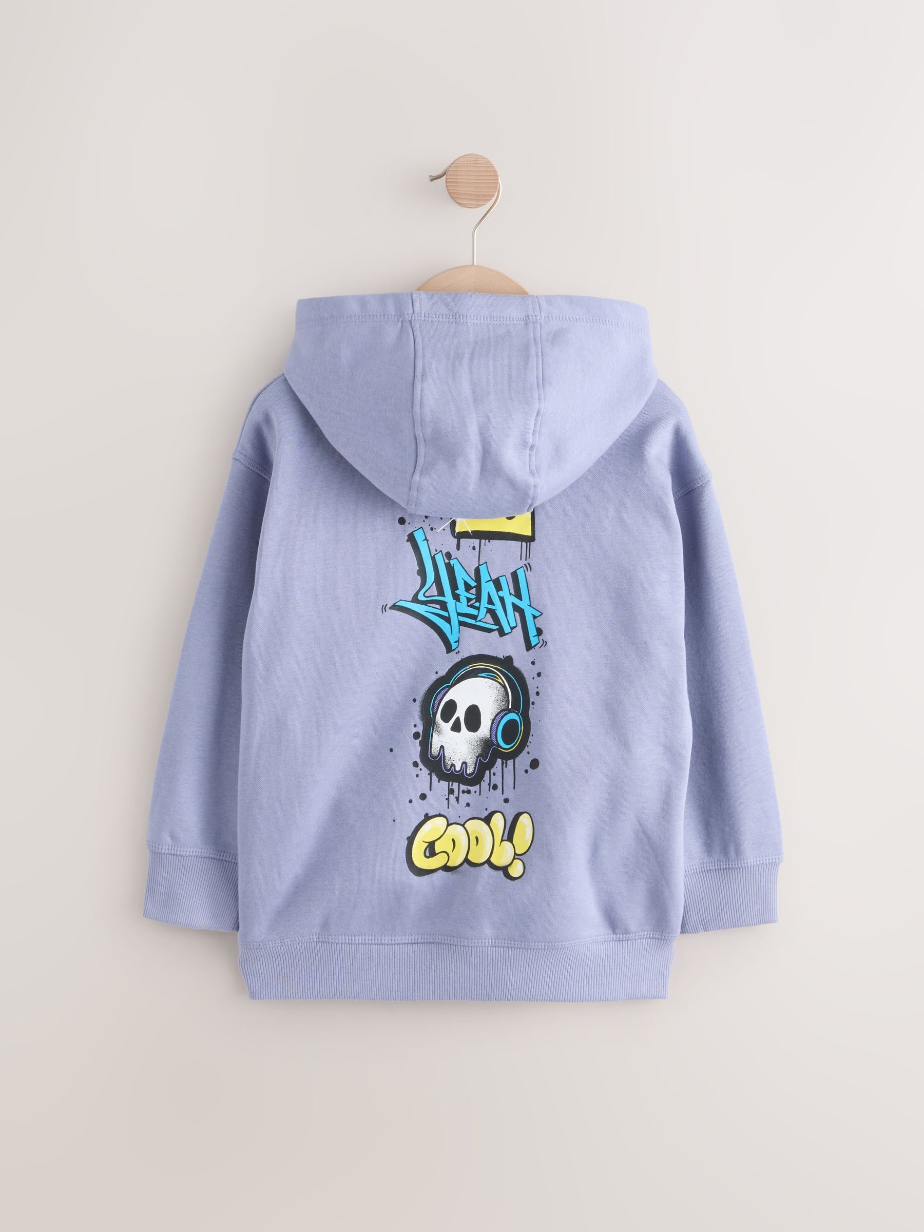 Buy Lilac Purple Back Print Older Boys Graphic Cross-Over Hoodie