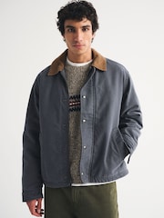 Abercrombie & Fitch Blue Indigo Washed Canvas Worker Jacket - Image 1 of 8