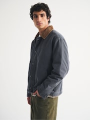 Abercrombie & Fitch Blue Indigo Washed Canvas Worker Jacket - Image 4 of 8