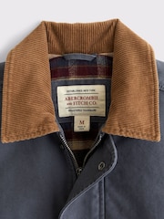 Abercrombie & Fitch Blue Indigo Washed Canvas Worker Jacket - Image 7 of 8
