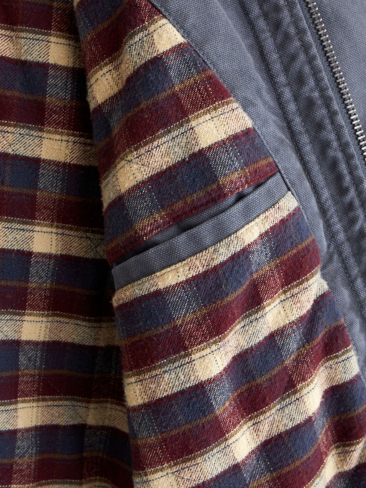 Abercrombie & Fitch Blue Indigo Washed Canvas Worker Jacket - Image 8 of 8