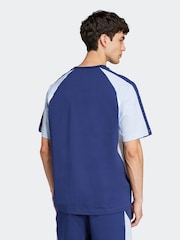 adidas Blue Seasonal Essentials Colourblock 100% Cotton T-Shirt - Image 2 of 6
