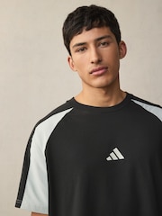 adidas Black Seasonal Essentials Colourblock 100% Cotton T-Shirt - Image 4 of 5