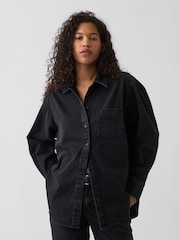 Gap Black Denim Big Shirt - Image 1 of 4