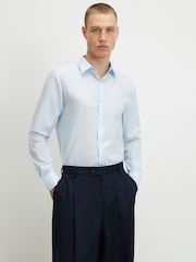 River Island Blue Long Sleeve Slim Fit Shirt - Image 1 of 4