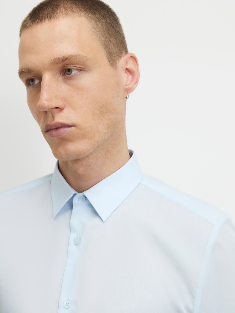 River Island Blue Long Sleeve Slim Fit Shirt - Image 4 of 4 River Island Blue Long Sleeve Slim Fit Shirt - Image 4 of 4