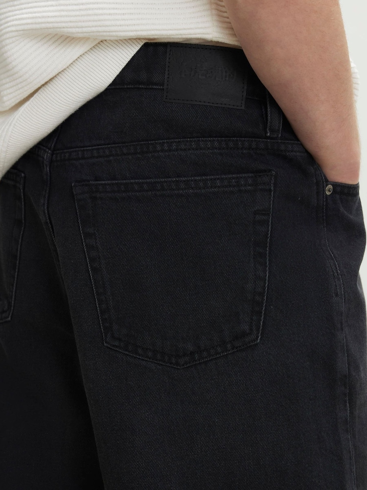 River Island Black Washed Denim Shorts - Image 4 of 4