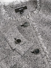 Black/White Boucle Collarless Jacket - Image 6 of 7