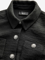 Черный - Boucle Button Up Shacket - Изображение 7 из 9