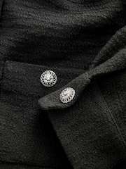 Черный - Boucle Button Up Shacket - Изображение 8 из 9
