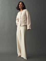 Neutral Boucle Collarless Jacket - Image 2 of 7