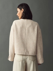 Neutral Boucle Collarless Jacket - Image 3 of 7
