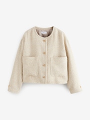 Neutral Boucle Collarless Jacket - Image 5 of 7