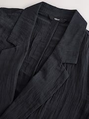 Black Relaxed Textured Blazer - Image 7 of 8
