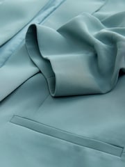 Blå - Avslappnad Ruched Sleeve Kavaj - Bild 6 av 7