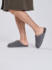 Loungeable Grey Mens Real Sheepskin Mules - Image 2 of 3