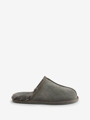 Loungeable Grey Mens Real Sheepskin Mules - Image 3 of 3