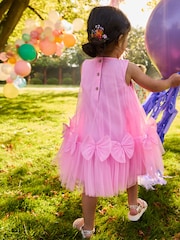 Pink Sleeveless Bow Mesh Dress (3mths-7yrs) - Image 2 of 7