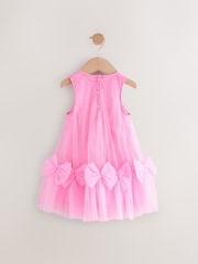 Pink Sleeveless Bow Mesh Dress (3mths-7yrs) - Image 5 of 7