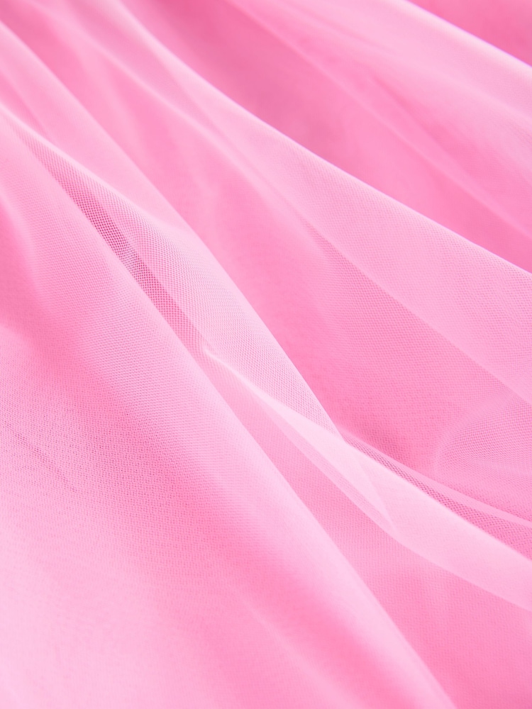 Pink Sleeveless Bow Mesh Dress (3mths-7yrs) - Image 7 of 7