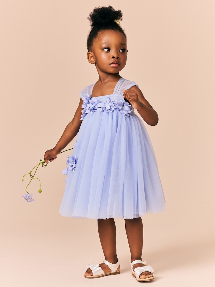 Azul - Sleeveless Flower Mesh Dress (3mths-7yrs) - Imagen 1 de 8 Azul - Sleeveless Flower Mesh Dress (3mths-7yrs) - Imagen 1 de 8