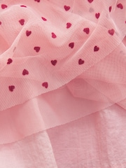 Pink Heart Collar Mesh Party Dress (3mths-7yrs) - Image 9 of 9