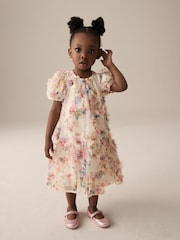 Multi Floral Mesh Party Dress (3mths-7yrs) - Image 3 of 8