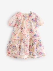 Multi Floral Mesh Party Dress (3mths-7yrs) - Image 5 of 8