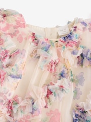 Multi Floral Mesh Party Dress (3mths-7yrs) - Image 7 of 8