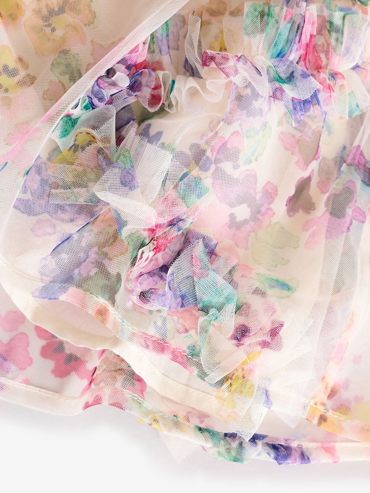 Multi Floral Mesh Party Dress (3mths-7yrs) - Image 8 of 8