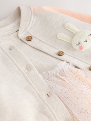 Character Oatmeal & Pink Long Sleeve Dress & Bomber Cardigan Set (3mths-7yrs) - Image 12 of 12
