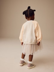 Character Oatmeal & Pink Long Sleeve Dress & Bomber Cardigan Set (3mths-7yrs) - Image 2 of 12