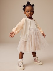 Character Oatmeal & Pink Long Sleeve Dress & Bomber Cardigan Set (3mths-7yrs) - Image 3 of 12