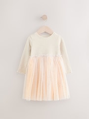 Character Oatmeal & Pink Long Sleeve Dress & Bomber Cardigan Set (3mths-7yrs) - Image 7 of 12