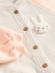 Character Oatmeal & Pink Long Sleeve Dress & Bomber Cardigan Set (3mths-7yrs) - Image 8 of 12