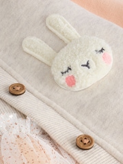 Character Oatmeal & Pink Long Sleeve Dress & Bomber Cardigan Set (3mths-7yrs) - Image 9 of 12